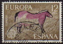 z vendido ESPAÑA 1975 2260 Sello Europa CEPT Cueva de Tito Bustillo Ribadesella Asturias usado Espana Spain Espagne Spagna Spanje Spanien 